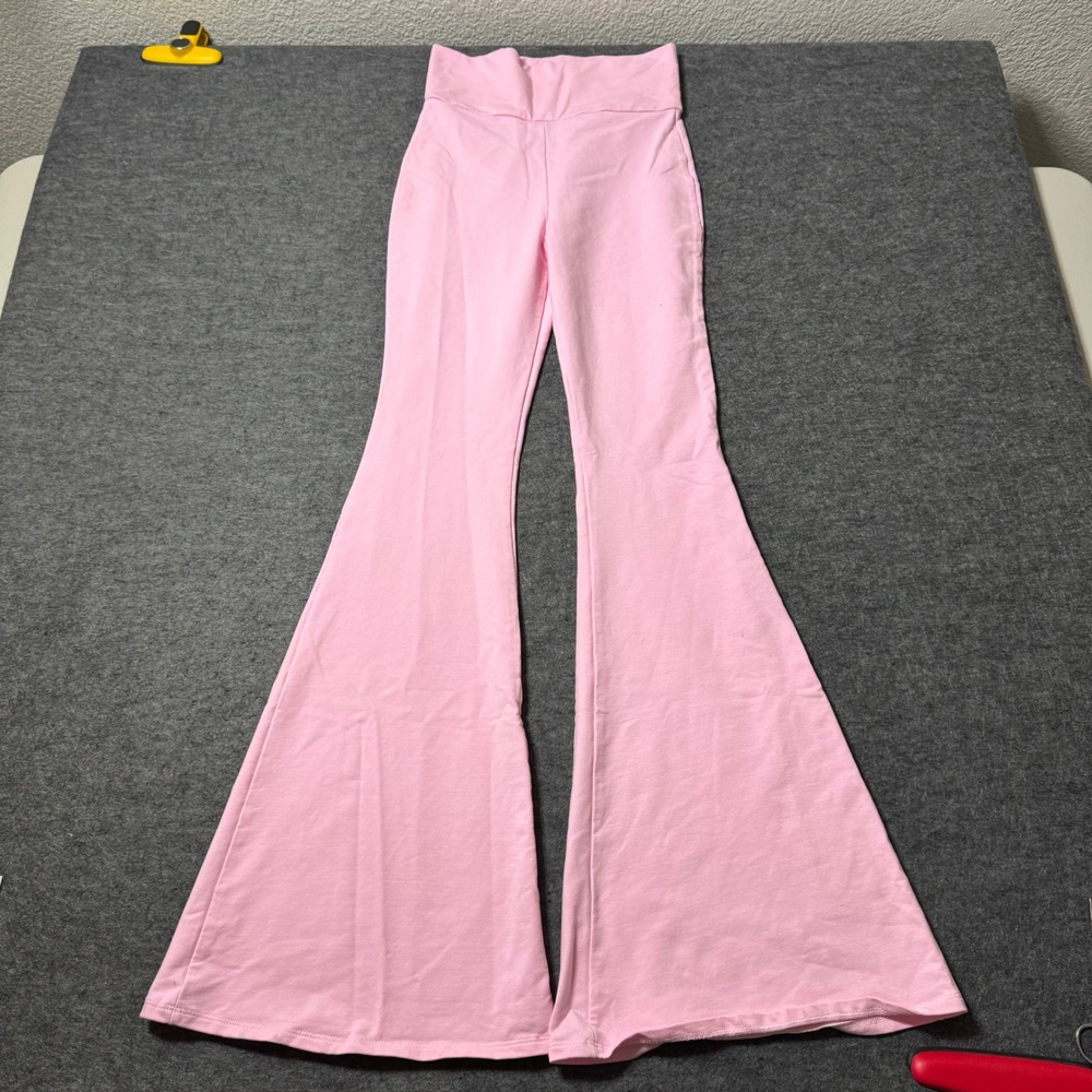 Edikted Pink High Waisted Flare Bell Bottom Pants XS Cotton Spandex
